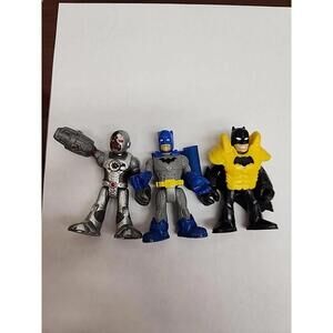 3pcs Fisher Price Imaginext DC Super Friends Batman Figures And Cyborg